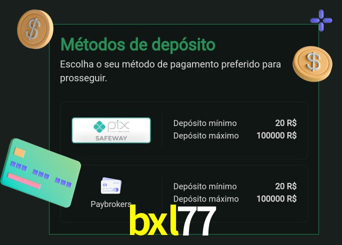 O cassino bxl77 oferece uma grande variedade de métodos de pagamento